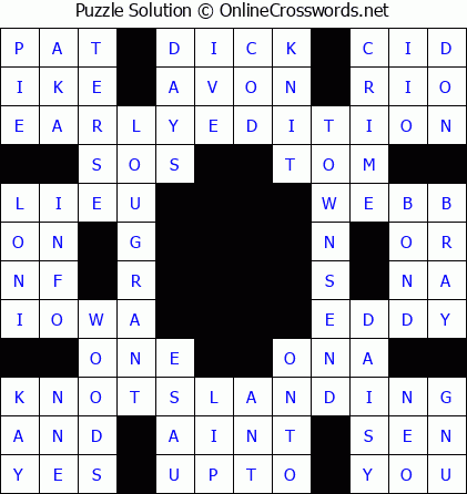 Solution for Crossword Puzzle #5872