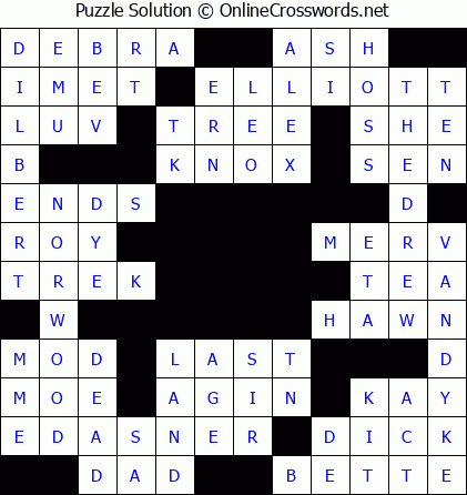 Solution for Crossword Puzzle #5873