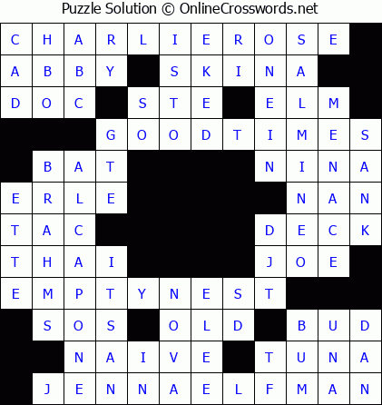 Solution for Crossword Puzzle #5874