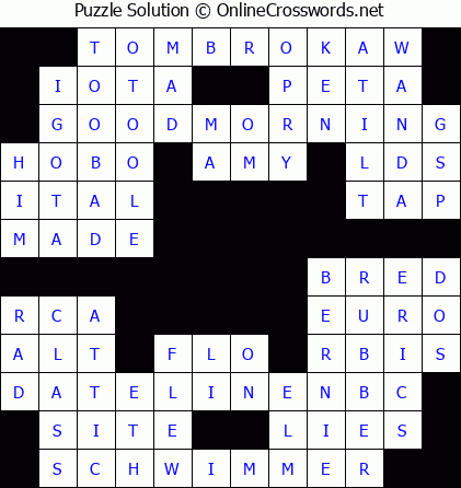 Solution for Crossword Puzzle #5875