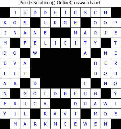 Solution for Crossword Puzzle #5878