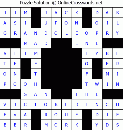 Solution for Crossword Puzzle #5879