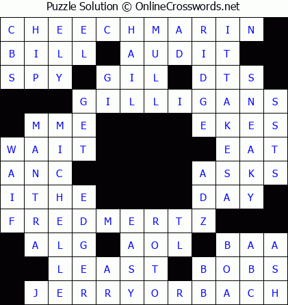 Solution for Crossword Puzzle #5880