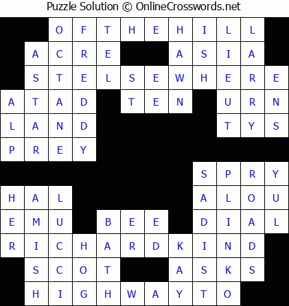 Solution for Crossword Puzzle #5881