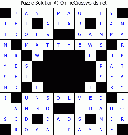 Solution for Crossword Puzzle #5882