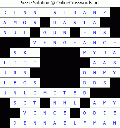Solution for Crossword Puzzle #5883
