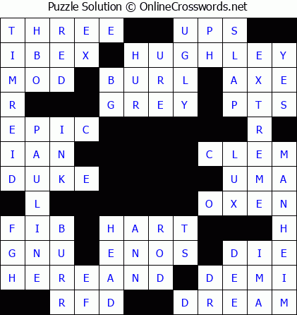 Solution for Crossword Puzzle #5884