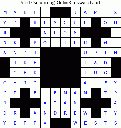 Solution for Crossword Puzzle #5887