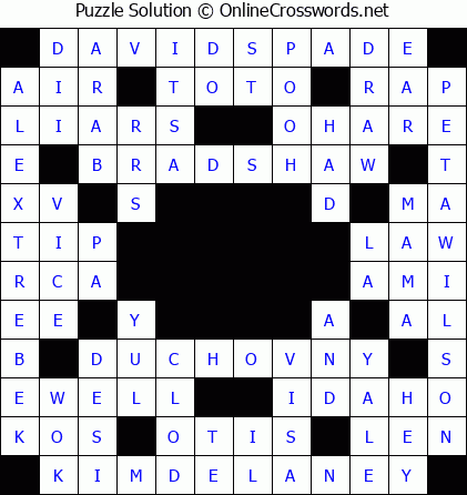Solution for Crossword Puzzle #5888