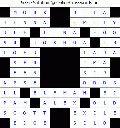Solution for Crossword Puzzle #5889