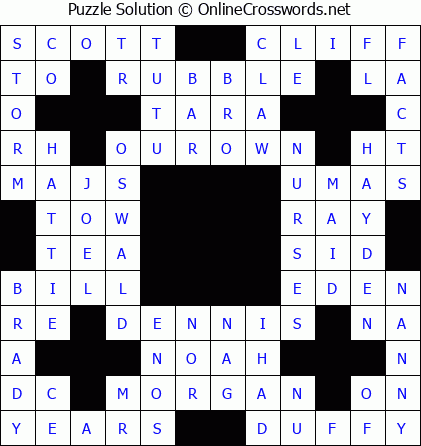 Solution for Crossword Puzzle #5890