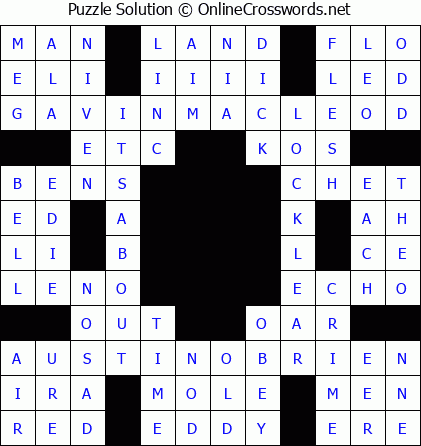 Solution for Crossword Puzzle #5891
