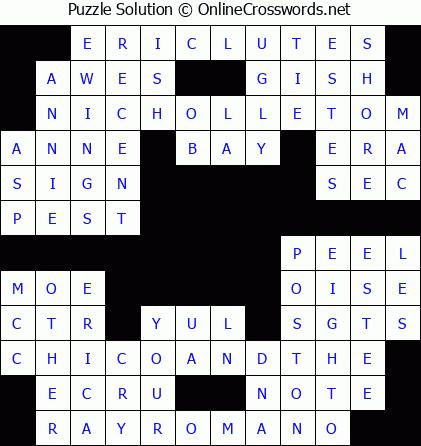 Solution for Crossword Puzzle #5892