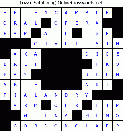 Solution for Crossword Puzzle #5893