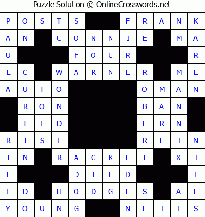 Solution for Crossword Puzzle #5894