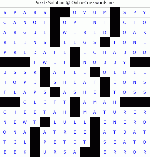 Solution for Crossword Puzzle #5895