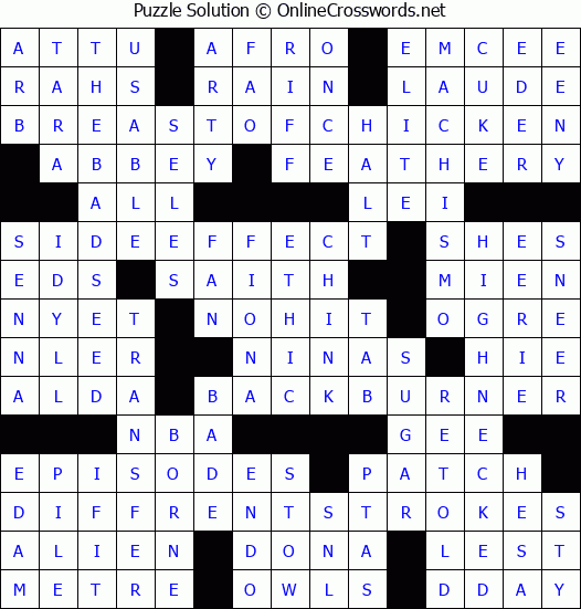 Solution for Crossword Puzzle #5898