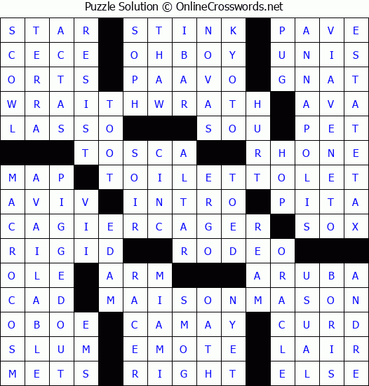 Solution for Crossword Puzzle #5917