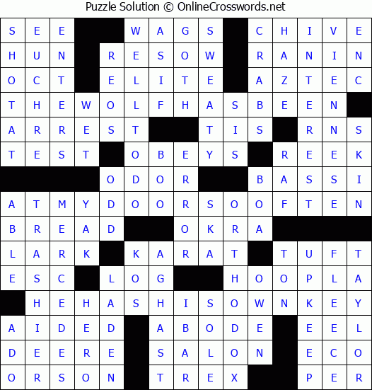 Solution for Crossword Puzzle #5933
