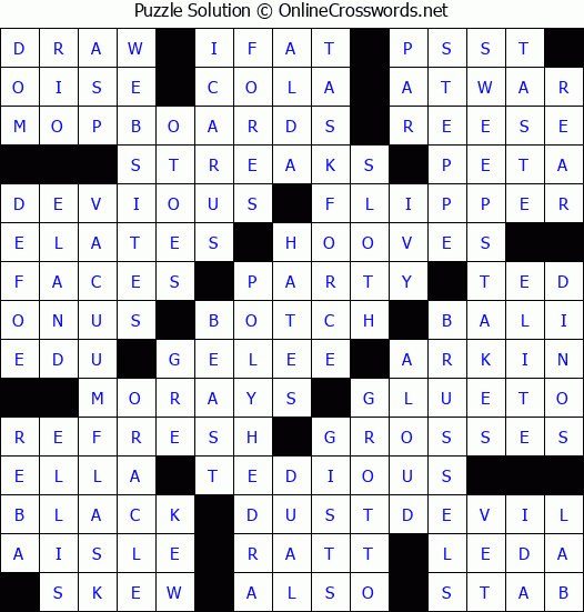 Solution for Crossword Puzzle #5949