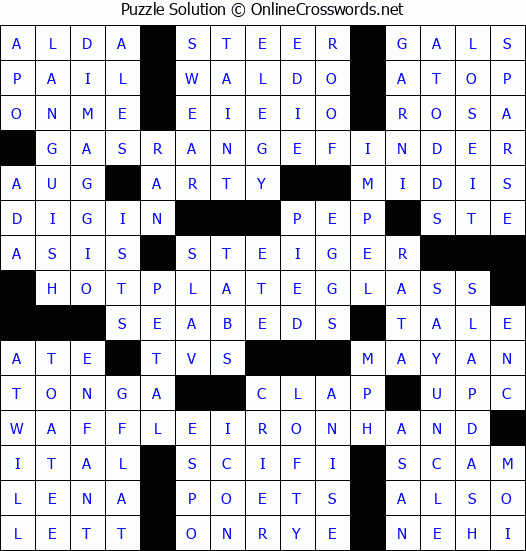 Solution for Crossword Puzzle #6004