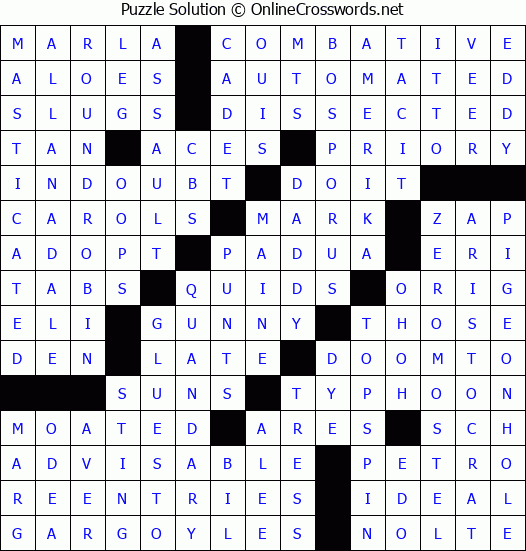 Solution for Crossword Puzzle #6239