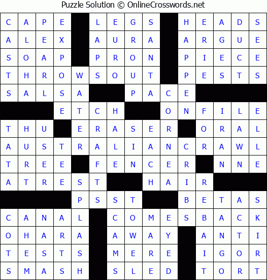 Solution for Crossword Puzzle #6283