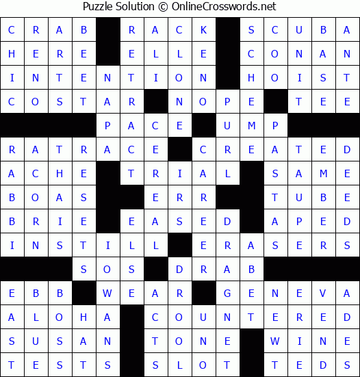 Solution for Crossword Puzzle #63508