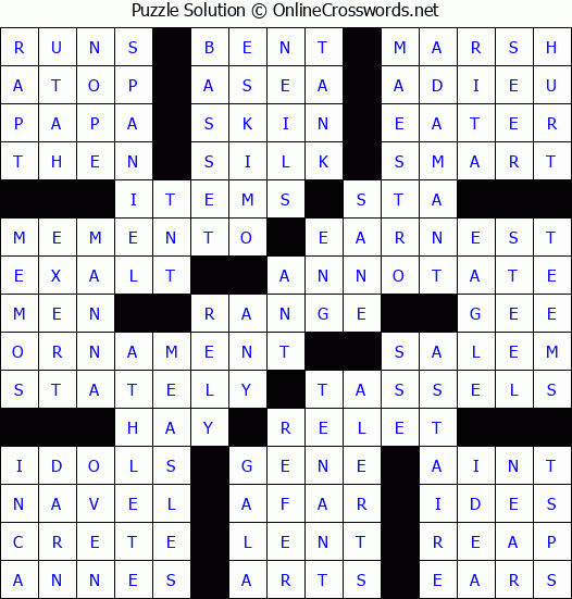 Solution for Crossword Puzzle #63858