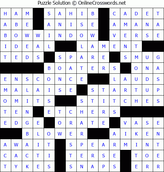 Solution for Crossword Puzzle #6404
