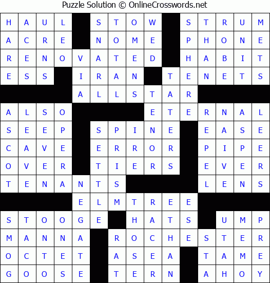 Solution for Crossword Puzzle #64429
