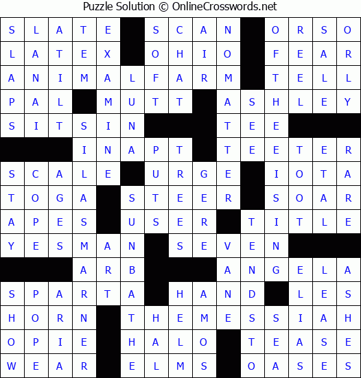 Solution for Crossword Puzzle #6453