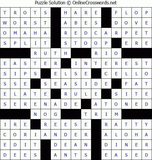 Solution for Crossword Puzzle #64561