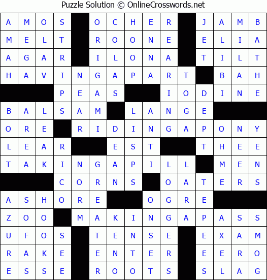 Solution for Crossword Puzzle #6510
