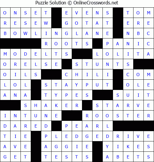 Solution for Crossword Puzzle #6533