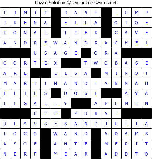 Solution for Crossword Puzzle #6539