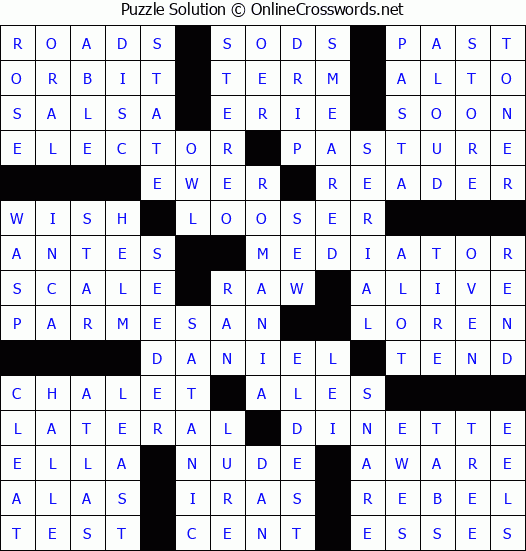 Solution for Crossword Puzzle #65937