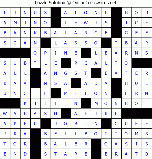 Solution for Crossword Puzzle #6691