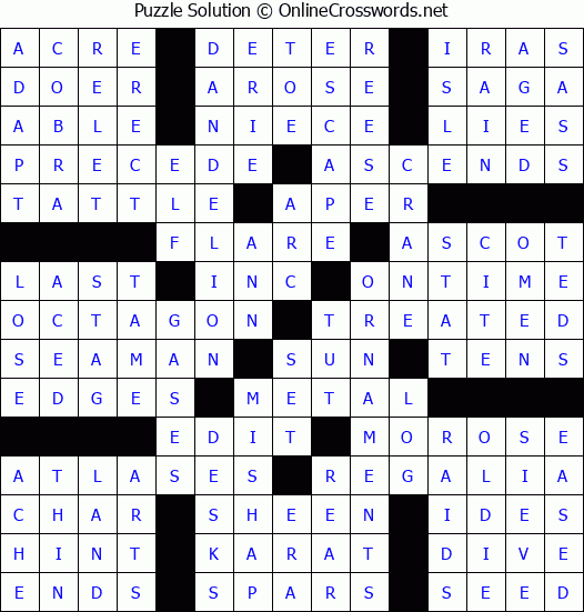 Solution for Crossword Puzzle #66966