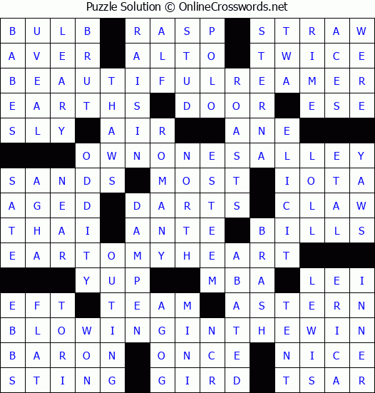 Solution for Crossword Puzzle #6739