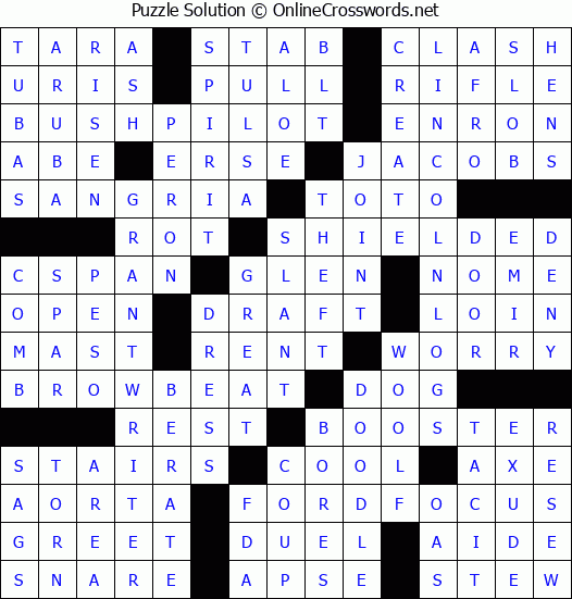 Solution for Crossword Puzzle #6764