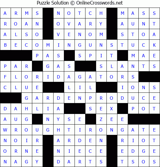 Solution for Crossword Puzzle #6982
