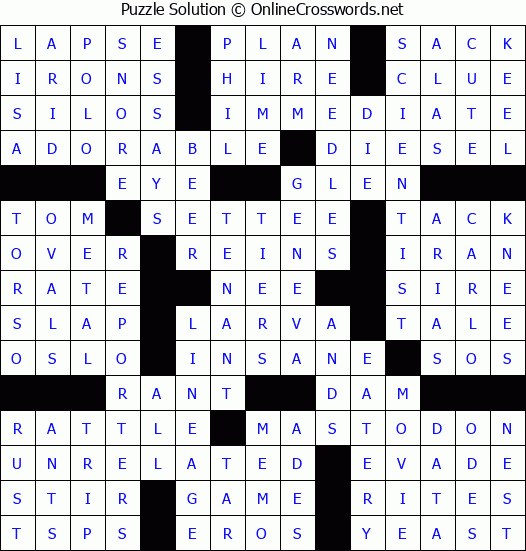 Solution for Crossword Puzzle #70306