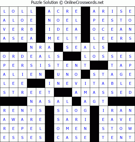 Solution for Crossword Puzzle #70361
