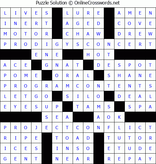 Solution for Crossword Puzzle #7041