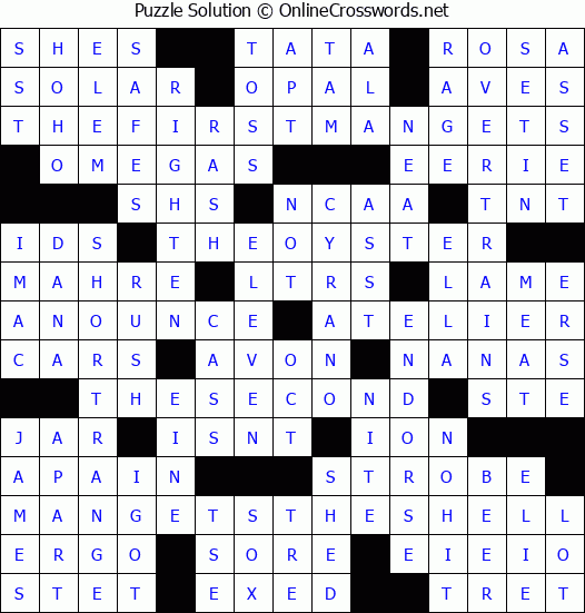Solution for Crossword Puzzle #7074
