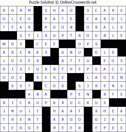 Solution for Crossword Puzzle #7139