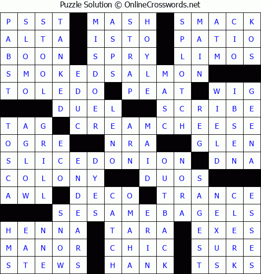 Solution for Crossword Puzzle #7186