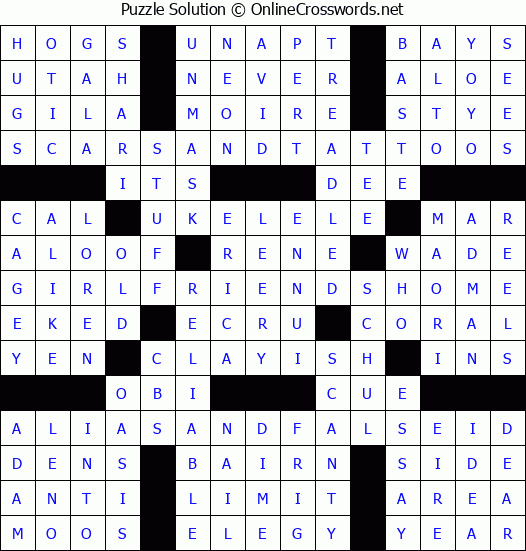 Solution for Crossword Puzzle #7257