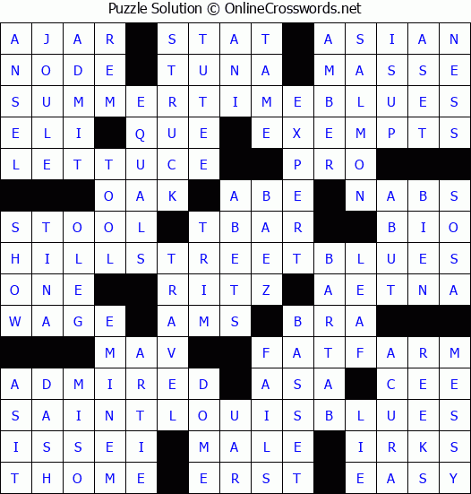 Solution for Crossword Puzzle #7455